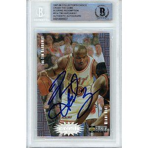 Tim Hardaway Signed 1997-98 Collectors Choice Basketball Card Beckett Autograph